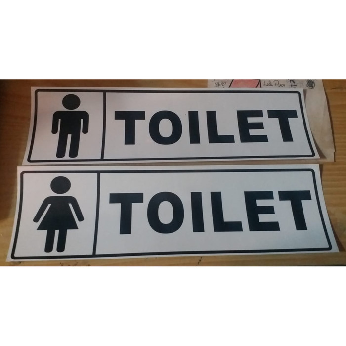 Jual SIGN LABEL STICKER TOILET  FEMALE MALE 30X10CM 