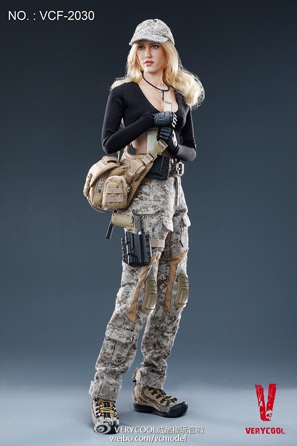 1//6 Scale VERYCOOL VCF-2030 Digital Camouflage Women Soldier MAX pike bag