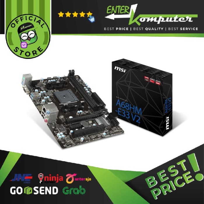 MSI A68HM E33 V2 FM2 AMD A68 DDR3 USB3 Enterkomputer Jual Beli Online Komputer Rakit PC Termurah Terlengkap