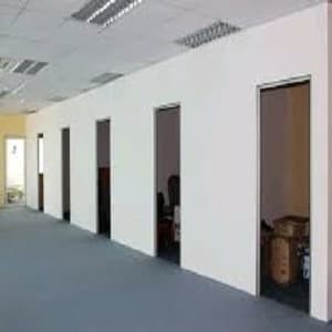 Jual Pasang Sekat Partisi Kantor Pakai Gypsum/PVC+Kusen Pintu Alumuium