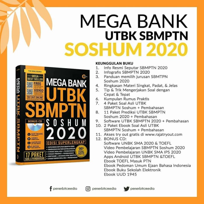 Jual Buku Mega Bank Utbk Sbmpt Soshum 2020 Super Lengkap Kota Pematang Siantar Cerdas Media Books Tokopedia