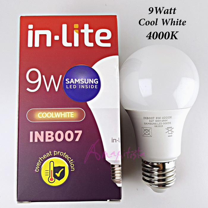 Jual Lampu  inlite  LED  Bulb 9W 9 watt Natural White Semu 