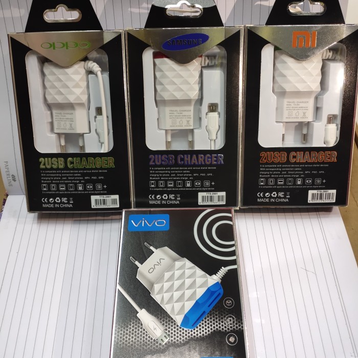 Foto Produk Travel Charger Vivo Motif Air 2usb 2.4A Casan Vivo Motif 2usb New dari vivan cell