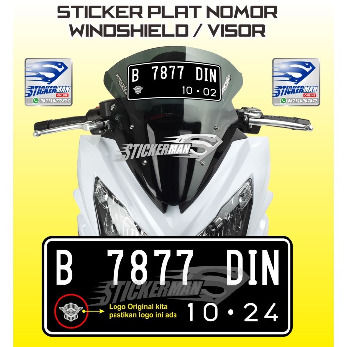 Jual Stiker Plat Nomor Untuk Windshield Visor Motor Jakarta