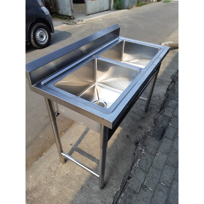 Jual Double Sink Stainless washtafel resto tempat cuci  