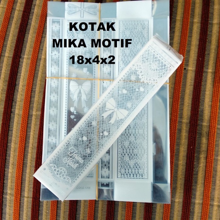 Jual isi 100 Kotak Mika souvenir uk 18x4x2cm | kotak kado