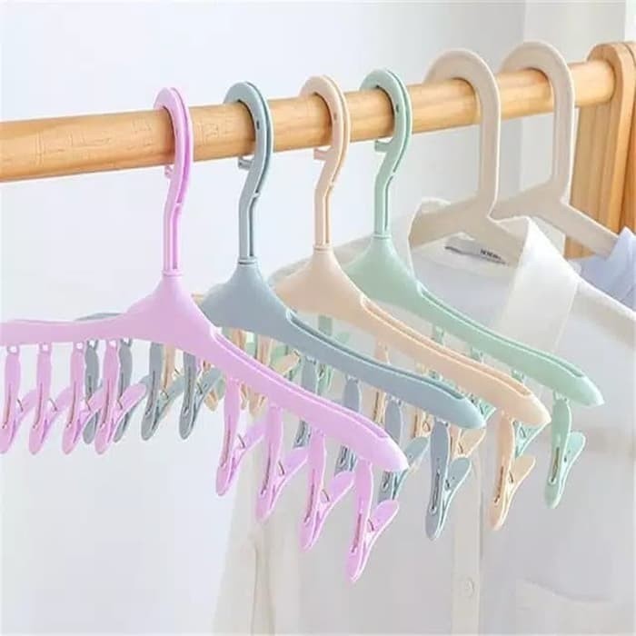 Jual Gantungan  baju  jepit jepitan 8 in 1 hanger jemuran 