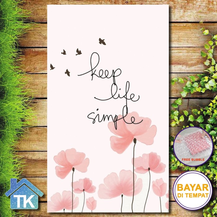 Jual Hiasan  DInding Poster  Kayu Keep Life Simple Hiasan  