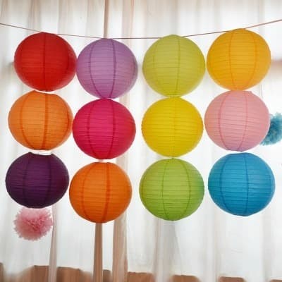 Jual LAMPION KAIN POLOS 35 CM LAMPION WARNA LAMPION PESTA LAMPION IMLEK