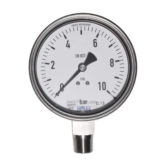 Jual Pressure gauge wika full stainless 0 20 bar 4" inch Jakarta Barat Multi Teknik Parts
