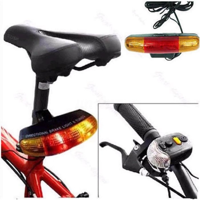 Jual Lampu  Sepeda  Rem Sein Kiri Kanan 7 LED dengan Klakson 