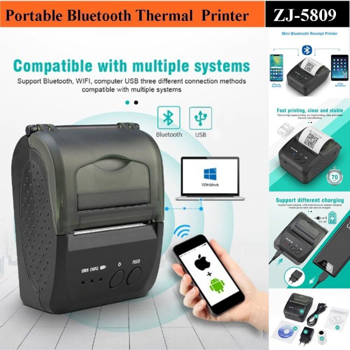 Jual MINI PORTABLE PRINTER PPOB/KASIR 58MM THERMAL ZJIANG