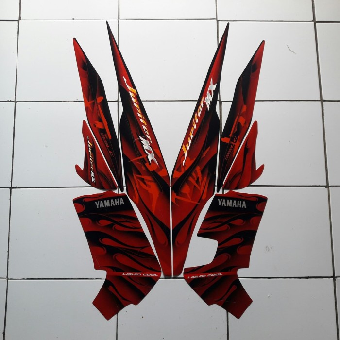 Jual Sticker Striping Motor Yamaha Jupiter Mx 2008 Hitam Merah