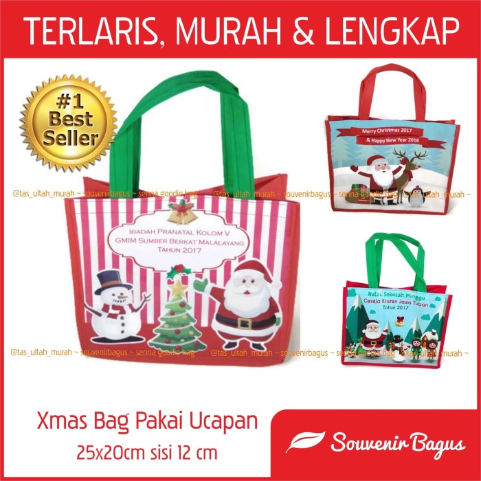 Jual Tas Natal Custom Murah Goodie Bag Christmas Pakai Nama Gereja