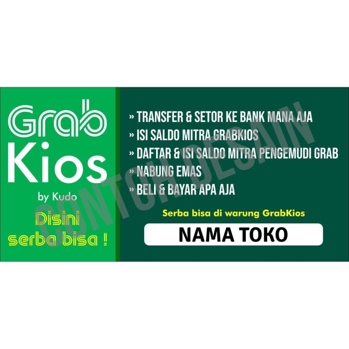 Jual Banner Spanduk GRAB Kios By KUDO Ukuran 2x1 Meter