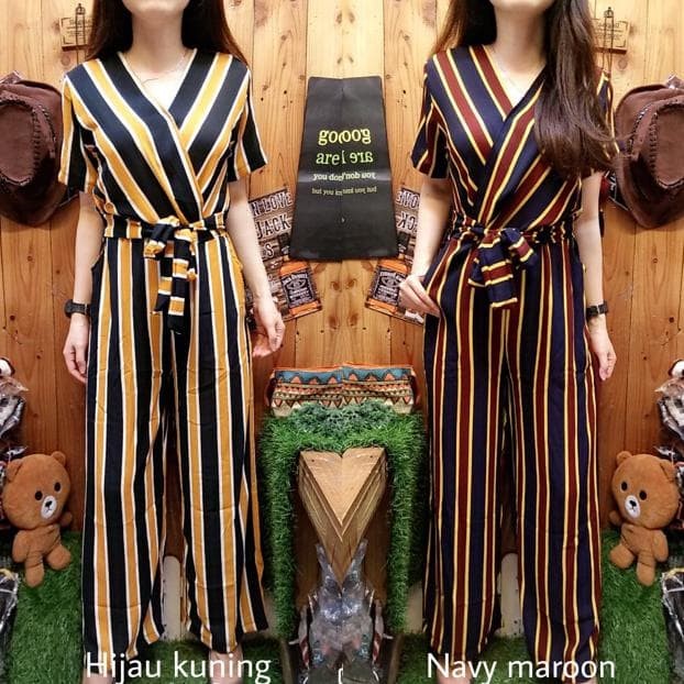 navy stripe playsuit