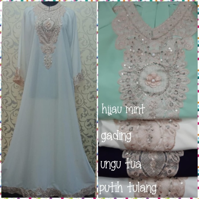 Foto Produk Kaftan ceruty bordir payet tali ikat dalam Ld: 120cm pb :140cm dari Winnie Collection