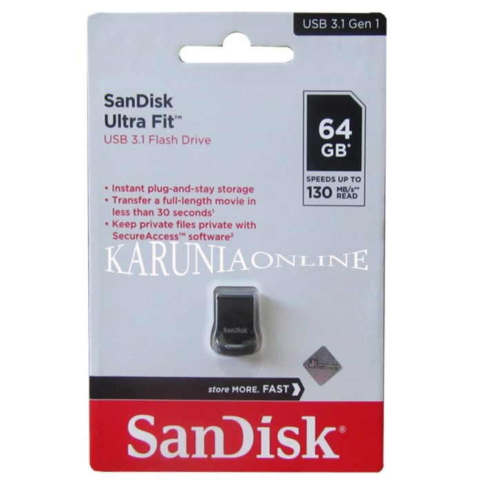 Jual SANDISK FLASHDISK 64GB CZ 430 ULTRA FIT USB 3.1 UP TO