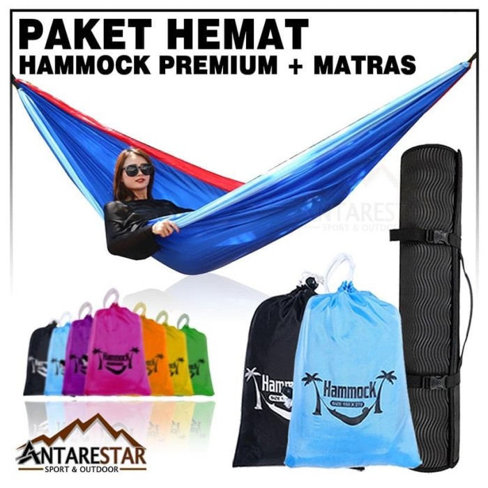 Jual PAKET HEMAT HAMMOCK PREMIUM PLUS MATRAS CAMPING