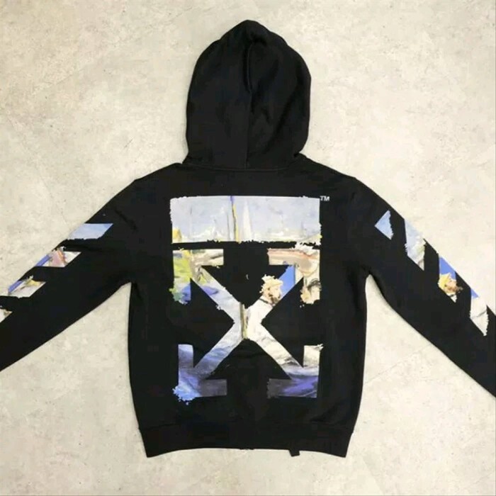 off white zip up hoodie