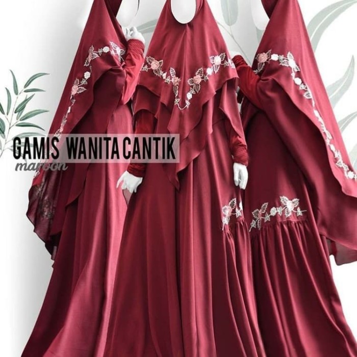 Jual Baju Busana Muslim Wanita Gamis Sania Marun Syari Pesta Shanum Terbaru Kab Bogor Agrasandhya Boutique Tokopedia