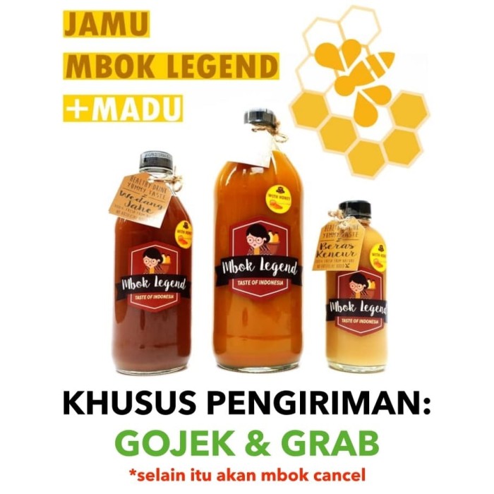 Jual Jamu Mbok Legend Madu Botol Kaca 1000 Ml Kunyit Asam Jakarta