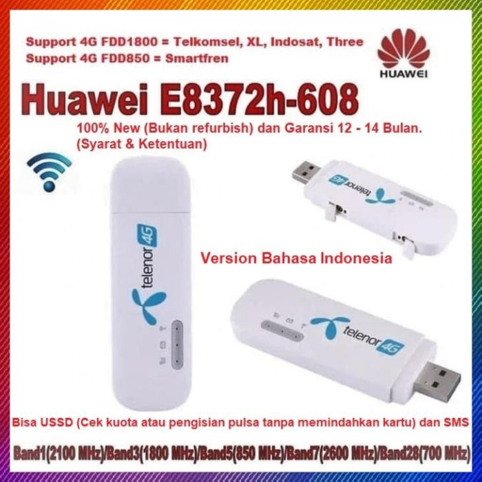 Unlocked Huawei E8372h-608 150Mbps 3G 4G LTE USSD Wireless WiFi USB Car Modem