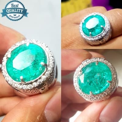 Jual Cincin Batu Permata Natural Zamrud Mererald Beryl Est