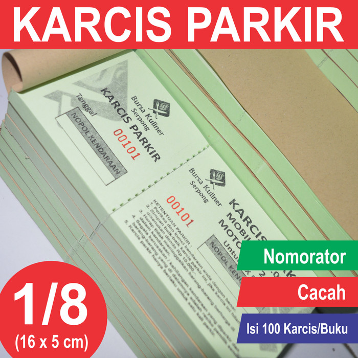 Jual Karcis Tiket Parkir 1 8 F4 HVS Warna Cacah 