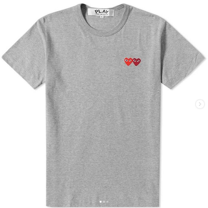 comme des garcons play double heart tee