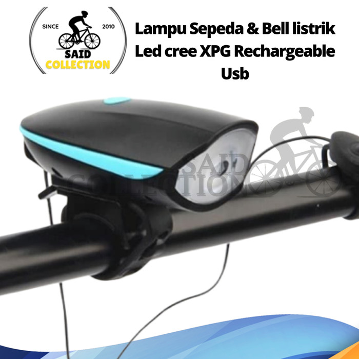 Jual Bel  sepeda  elektrik  dan lampu depan led charger USB 