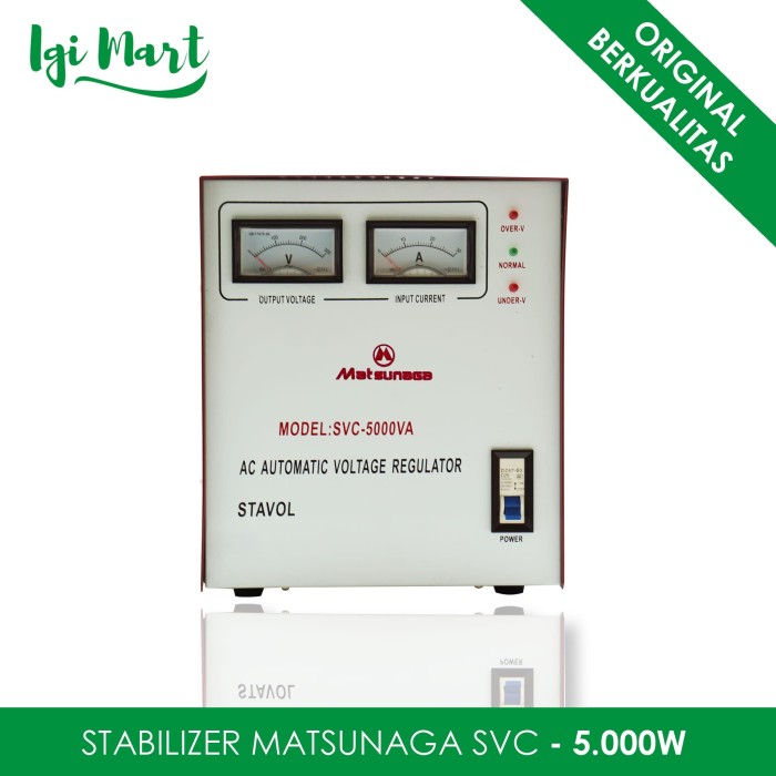 Jual Stavolt SVC 5000W Matsunaga / Stabilizer SVC 5000VA MTS / 5000 ...