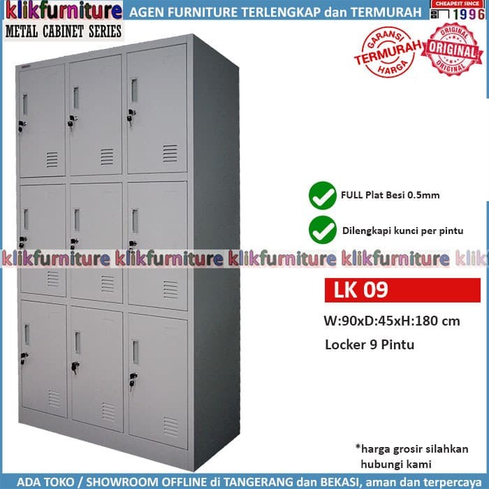 Jual Lemari Loker Locker Cabinet Pintu Besi 9 Pintu Lk 09 Kota Tangerang Klikfurniture Tokopedia