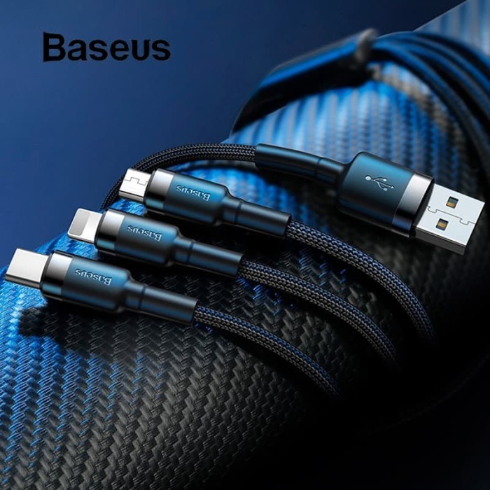 Jual BASEUS 3 in 1 kabel 3.5A micro usb type c iphone