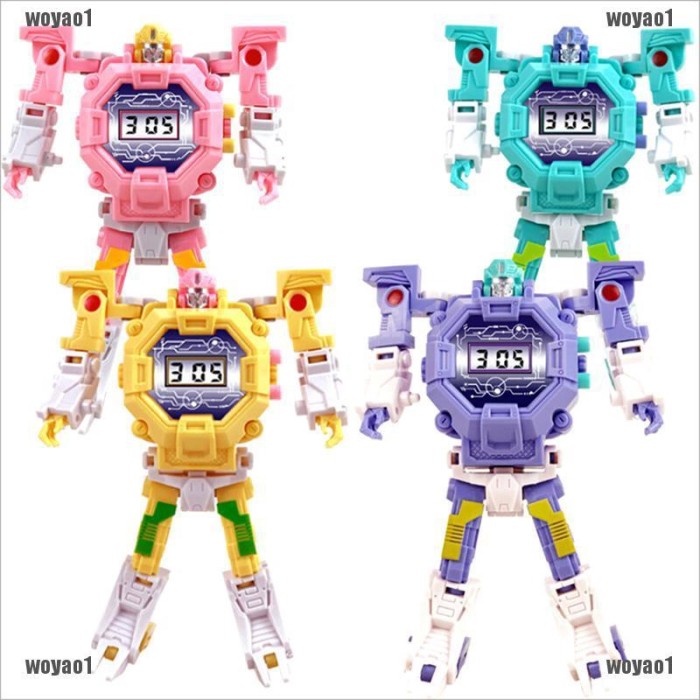 Jual Am Mainan Jam Tangan Robot Elektronik Kartun Transformer Utk