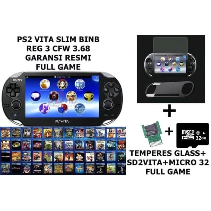 Jual PS VITA SLIM CFW 64GB PSVITA PSP VITA REFF - 128GB