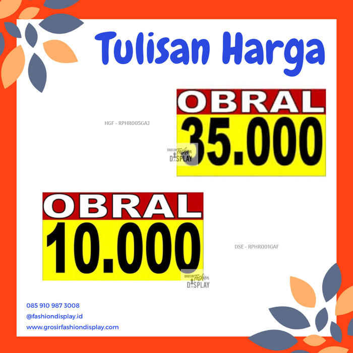 Jual TULISAN HARGA / OBRAL / POLOS YANG BISA DITULIS PAKAI