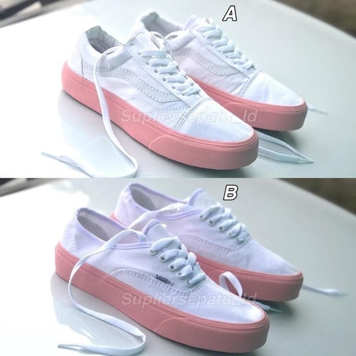 vans pink putih