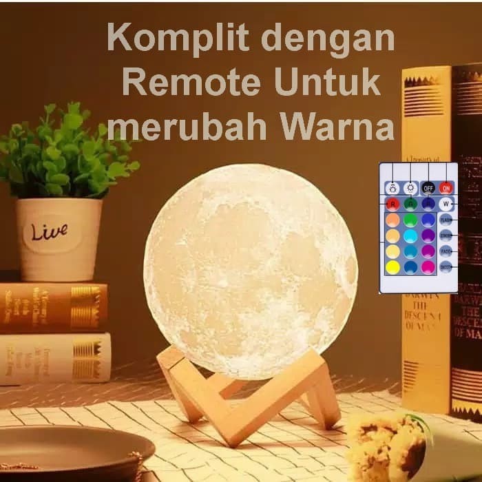 Jual Lampu  Tidur  Bulan Moon 16 Warna RGB Remote Lampu  