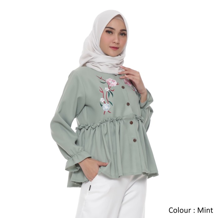 Promo Atasan Muslim Original Sea Top Bordir Blouse 