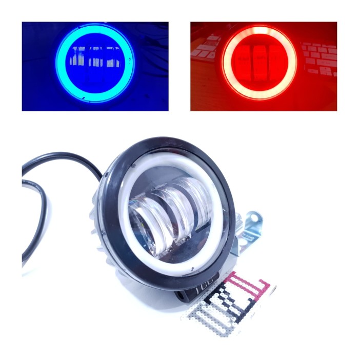 Jual lampu tembak led cwl k30 3 mata 4d angel aye eye 30 watt bulat