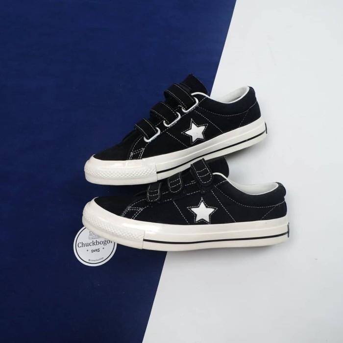 converse one star pro 3v black & white skate shoes