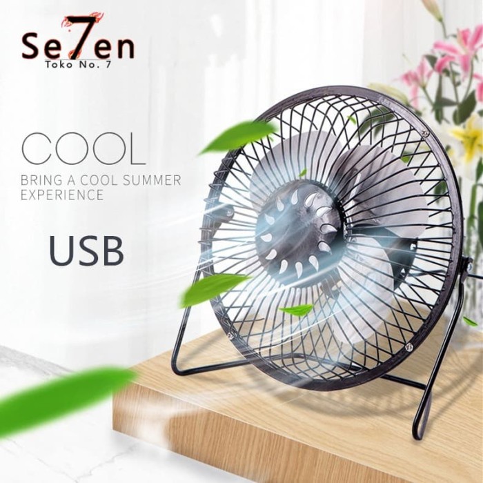 Jual Kipas Angin USB Bahan Besi USB Mini Fan Merek Yazuho A18 - Biru