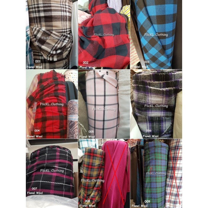 Jual Bahan Kain  Flanel Wool Cotton Katun Kotak  Kotak  