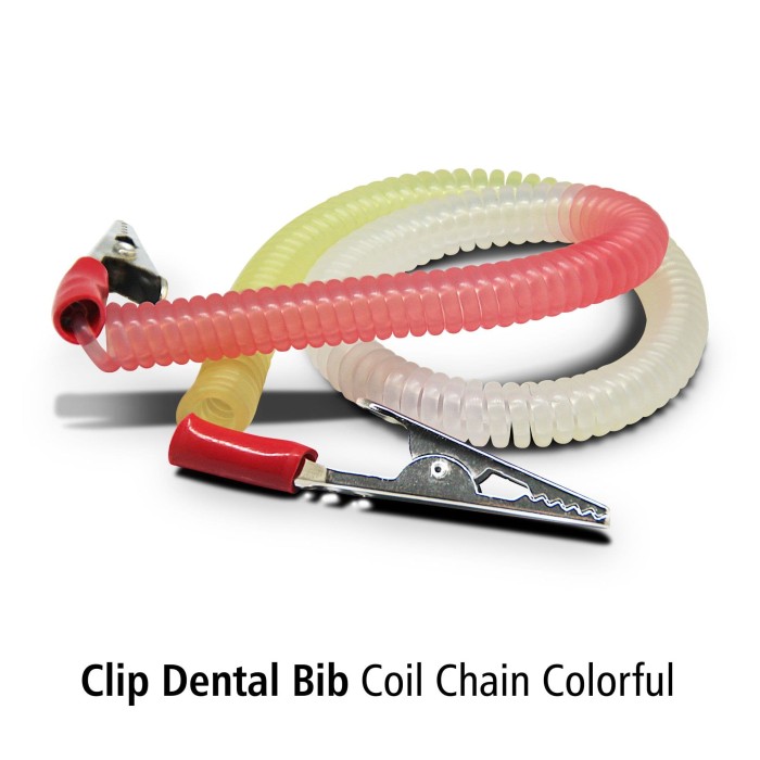 Jual Clip Dental Bib Coil Chain Colorfull pcs Kota Surabaya OneMed