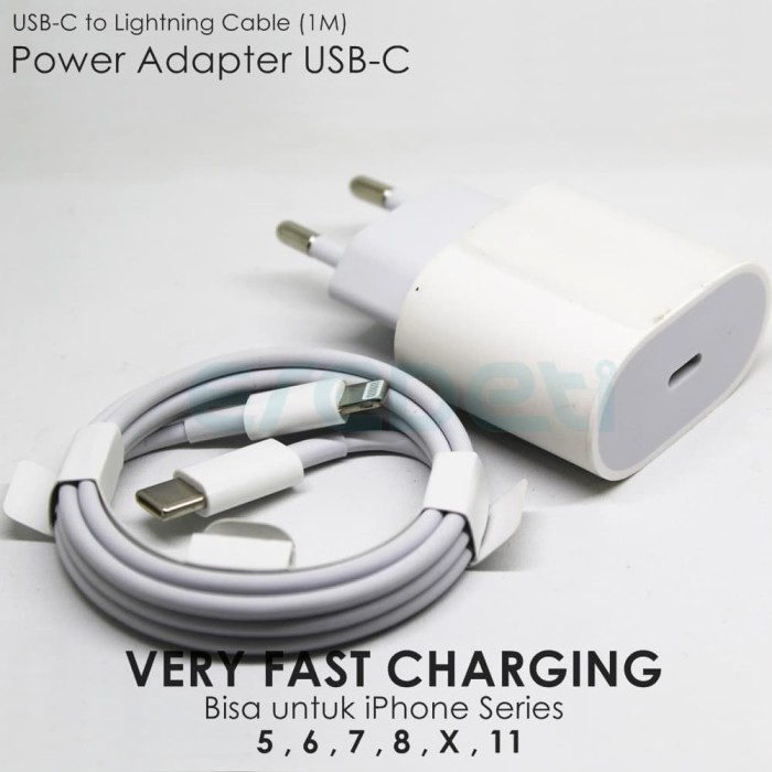 Jual Travel Charger Fullset Usb Type C Usb C Lightning Kabel A1720 A1656 Kota Tangerang Eredeti Tokopedia