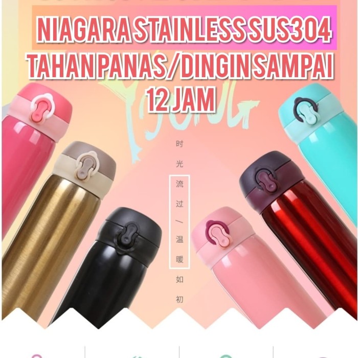 Foto Produk Termurah Termos Niagara Polos 500ml Flip On Cocok Untuk Souvenir - Merah dari Sedotan Stainless Reuse