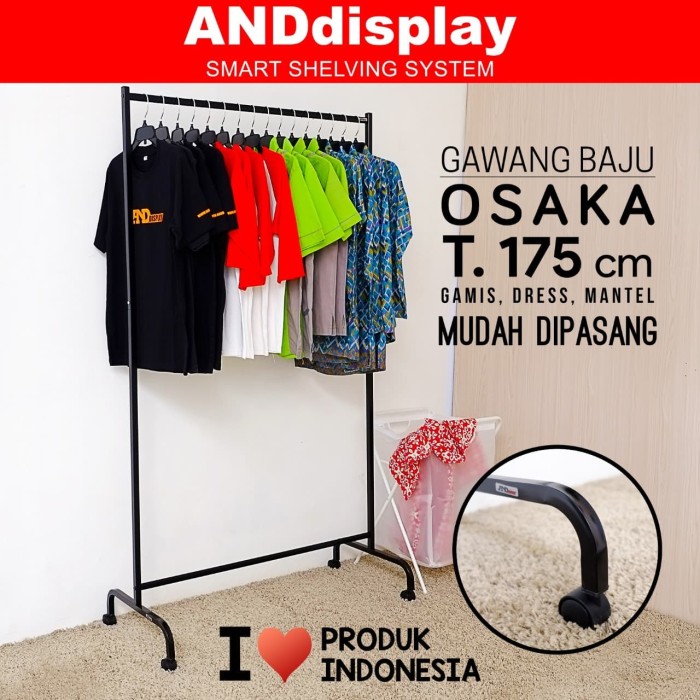 Jual GAWANG BAJU OSAKA HTM T.175CM BERODA RAK GANTUNGAN ...