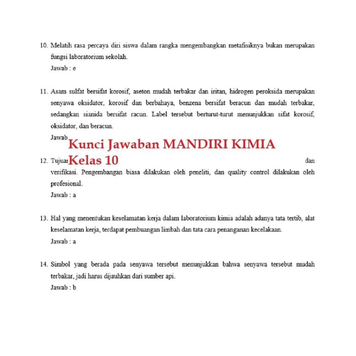 Jual Kumpulan Soal Sma Buku Mandiri Kimia Sma Kelas 10 X K13 Soal Jawaban Jakarta Utara Tina Lestari Tokopedia