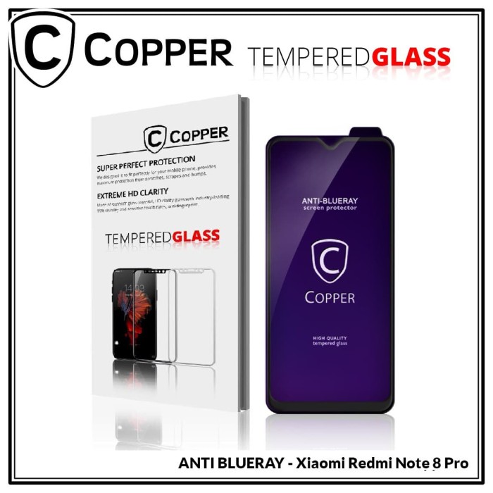 Promo Xiaomi Redmi Note 8 Pro - COPPER Tempered Glass FULL